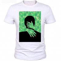 Polera  impresión weed talla L